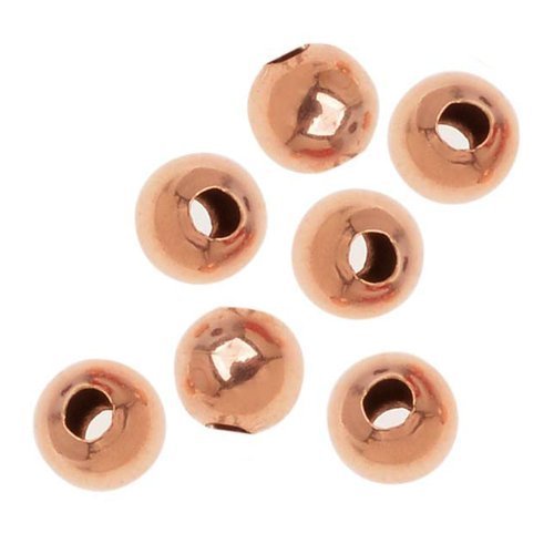 14K Rose Gold Filled Smooth Round Beads 3mm Diameter (20 Pieces) by Beadaholique