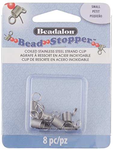Beadalon Bead Stopper, coiled stainless steel strand clip, 8 pieces.