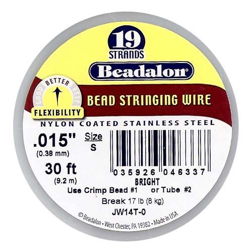 BeadalonBeadalon Stainless Steel Bead Stringing Wire, Bright, .15 in / 0.38 mm