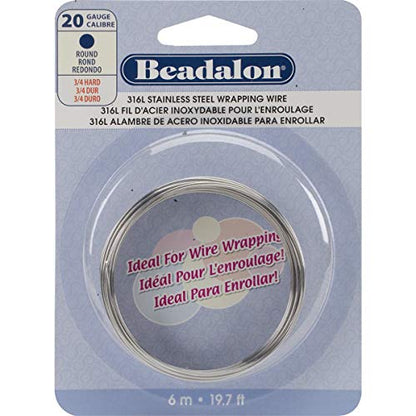 Beadalon Stainless Steel Wrapping Wire-Round - 20 Gauge, 6m
