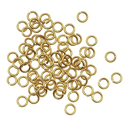Artistic Wire Chain Maille Jump Rings Gold Color Non Tarnish Brass - 18 Ga/ID 3.18mm/130pc