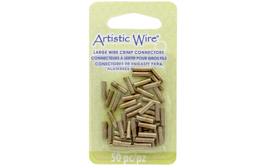 Artistic Wire Large Wire Crimp Tubes, Tarnish Resistant Gold Colour 50 Pc's