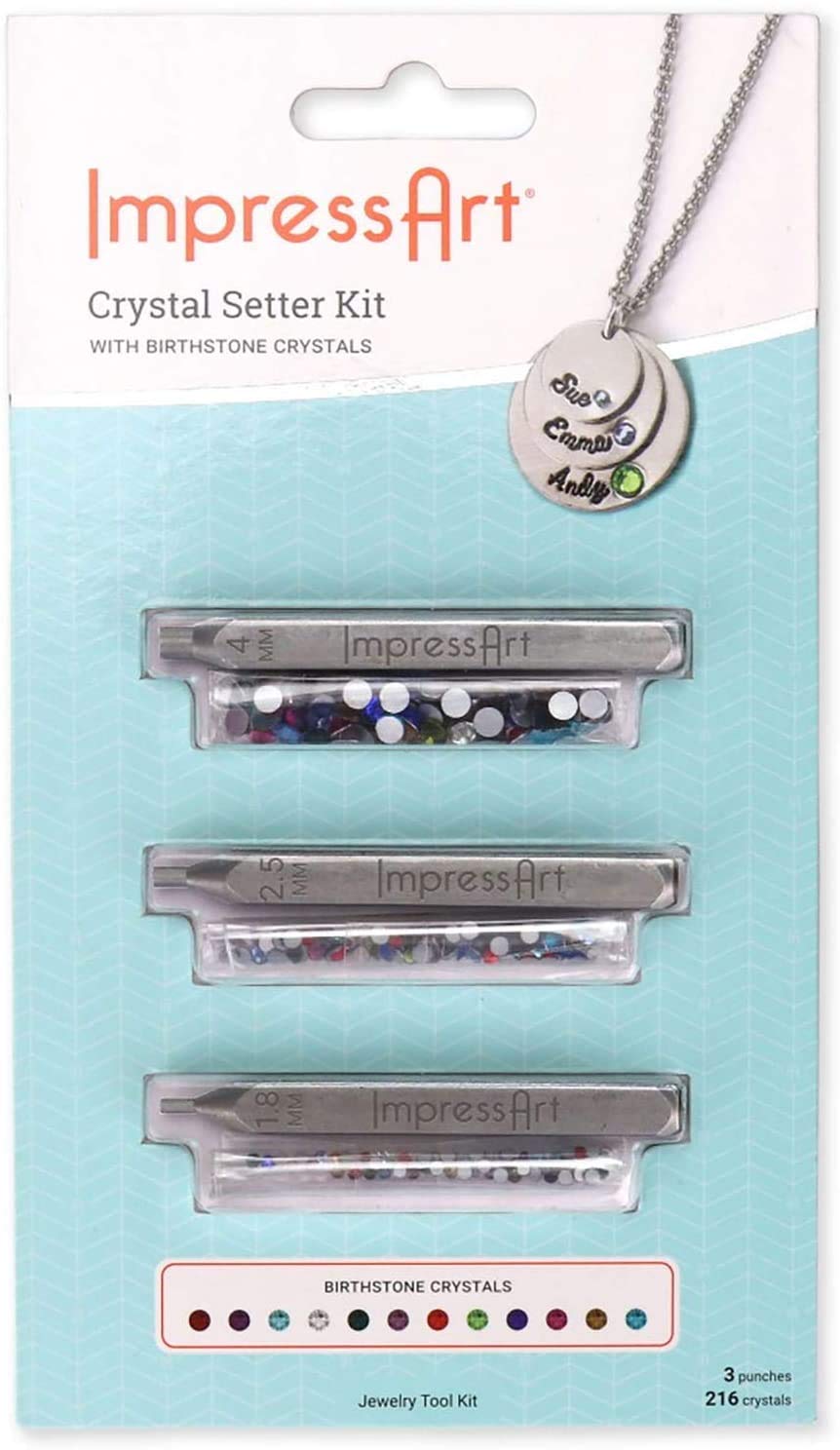 ImpressArt Crystal Setter Kit With Assorted Birthstone Crystals