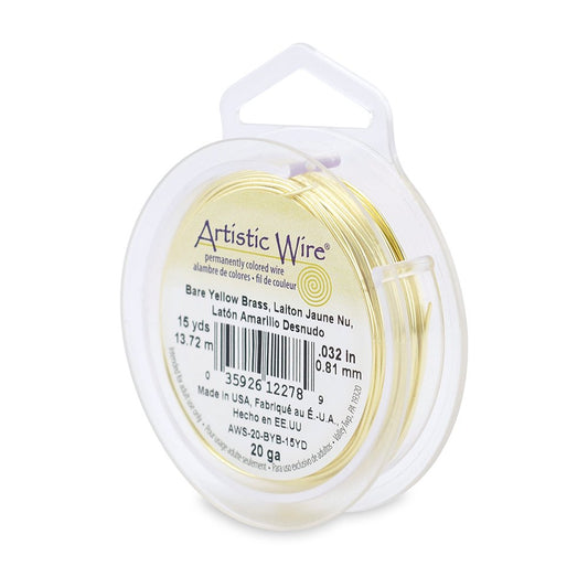 Beadalon 20-Gauge Artistic Wire, 15-Yard, Bare Yellow Brass by Beadalon