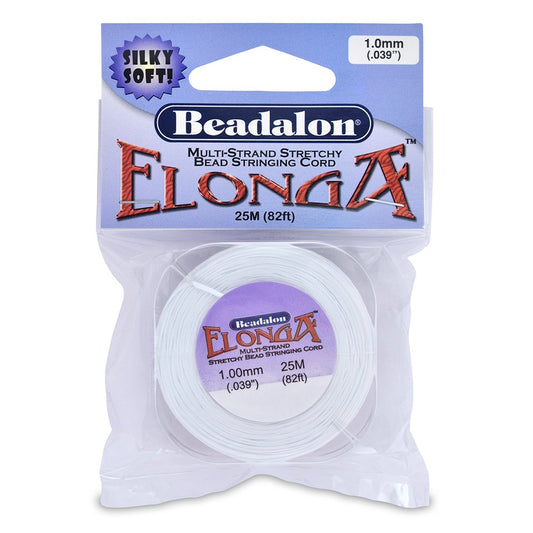 Beadalon Elonga 1.0mm White, 25-Meter