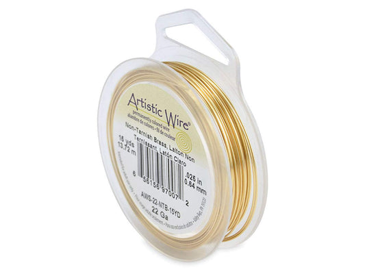 Beadalon 15-Yards Artistic 22-Gauge Non-Tarnish Wire, Brass