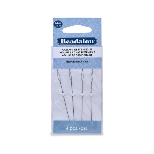 Beadalon Collapsible Eye Needles 2.5-Inch Heavy 4 Pack (Parent)