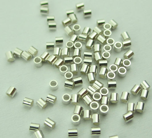 New 1mm 925 Sterling Silver Micro/Mini Crimp Tube 100pcs