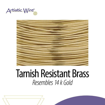 Artistic Wire, Tarnish Resistant Brass Craft Wire, 30 Gauge (Gold Colour)