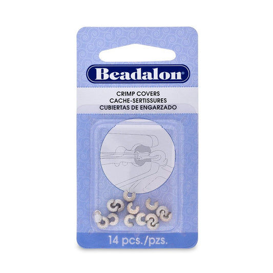 Artistic Wire Beadalon Crimp Cover 4mm Sparkle Nickel Free Silver, Plated, 14-Piece