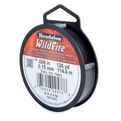 Beadalon Wildfire .006-inch 125 yard Beading Thread, Black
