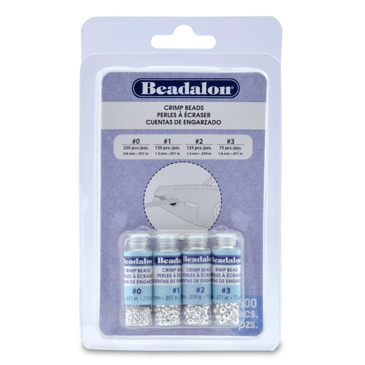Beadalon Crimp Bead Variety Pack #0-3 Silver, Plated, 600-Piece (Parent)