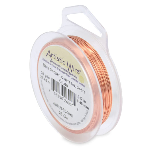 Artistic Wire, Bare Copper Craft Wire, 26 Gauge