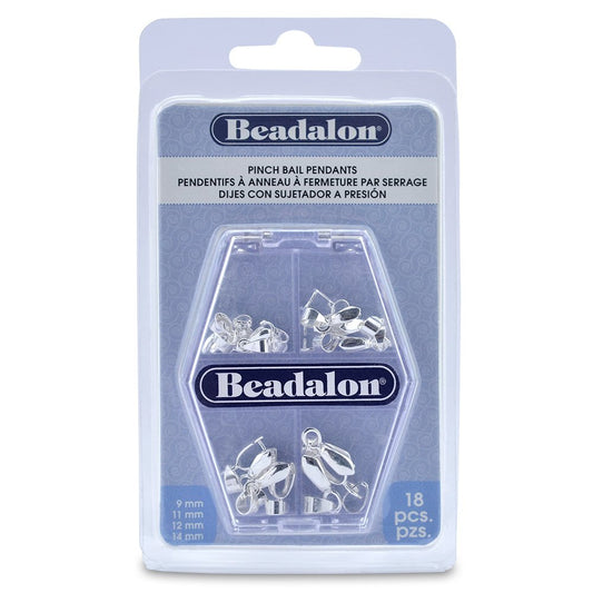 Beadalon Pendant Pinch Bail Variety Pack 18 kg Plated (327B-199)