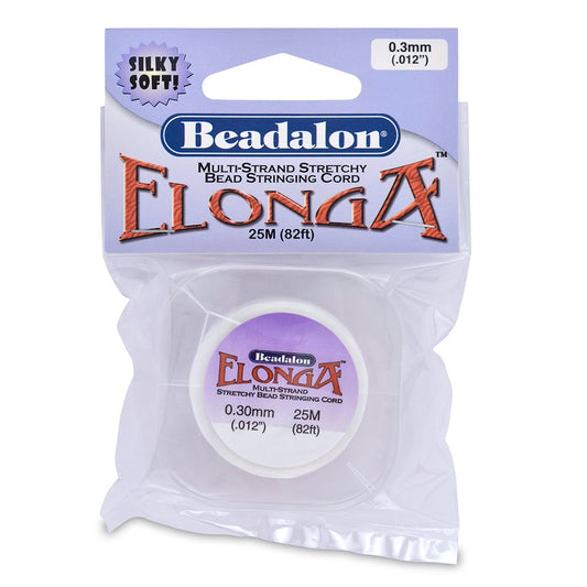 Beadalon Elonga 0.3mm White, 25-Meter