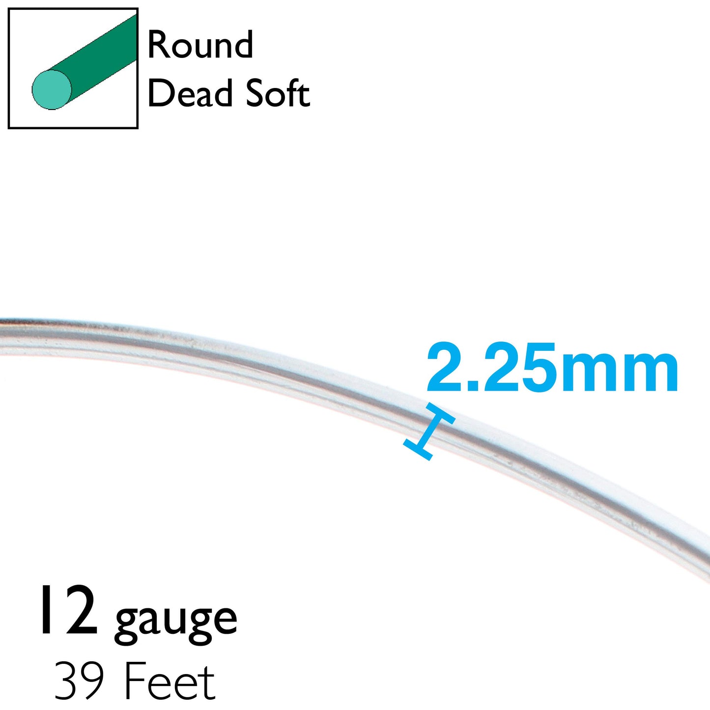 Beadsmith Aluminum Wire 12 Gauge 39' Coil-Silver