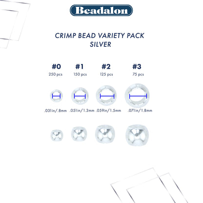 Beadalon Crimp Tube Assorted Sizes Variety Pack (305A-101)