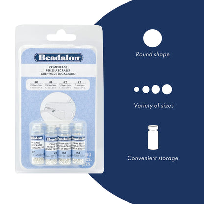 Beadalon Crimp Tube Assorted Sizes Variety Pack (305A-101)