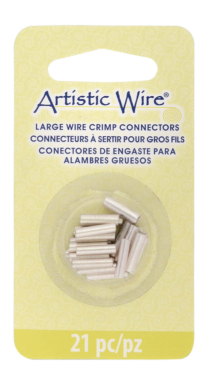 Artistic Wire Large Gauge Crimp Tubes Variety Pack, Tarnish Resistant Silver Plated, for 12, 14, 16 ga Wire, 21 pc