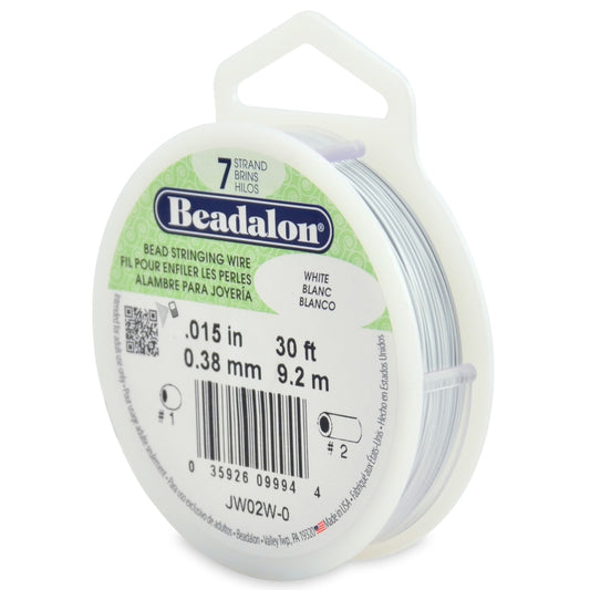 Beadalon Bead Stringing Wire, Stainless Steel, White