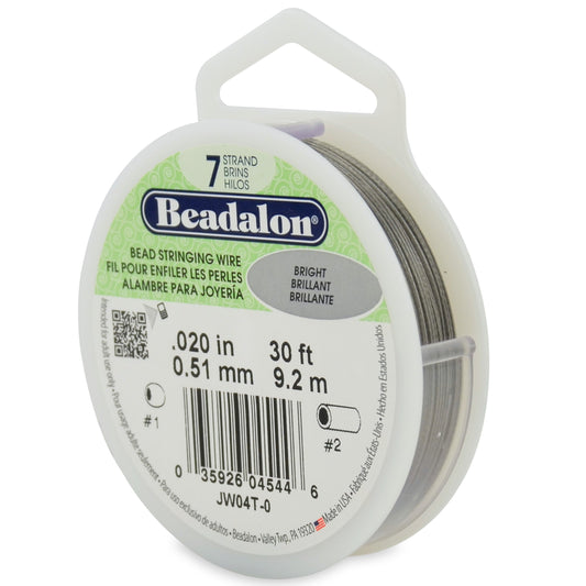 Beadalon 0.51 mm Diameter 9.2 m Reel 7 Strand Wire, Bright