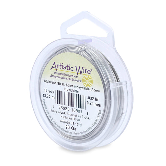 20 Gauge Artistic Wire, Stainless Steel Coloured, 15YD