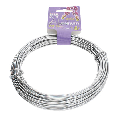 Beadsmith Aluminum Wire 12 Gauge 39' Coil-Silver