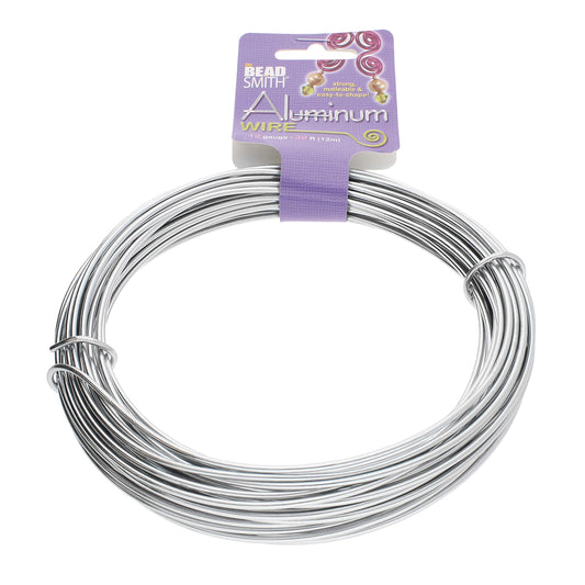 Beadsmith Aluminum Wire 12 Gauge 39' Coil-Silver