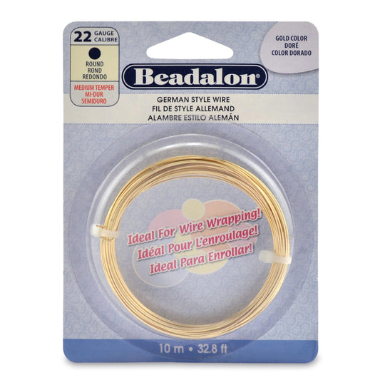 Beadalon - German Style Round Wire 22 Gauge 32.8 Feet/Pkg