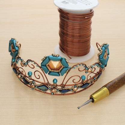 Round Your Wire Tool with 1.8mm Cup Bur, 5.25”, Wooden Handle, Smooth Wire and Shape Cut Ends of Beading Wire