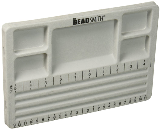 BeadSmith Travel Bead Design in Beading Board and Gray Flock with Lid, 7.75 by 11.25-Inch