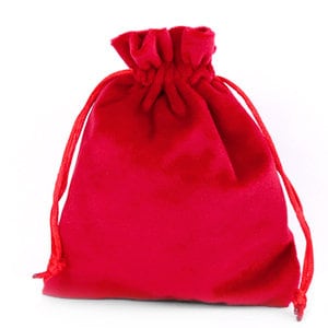 Jewellery Velvet Bag Red 12cm X 15 cm (3 pieces)